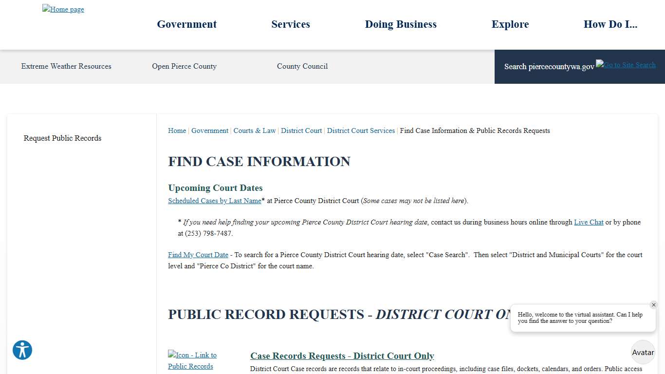 Find Case Information | Pierce County, WA - Official Website